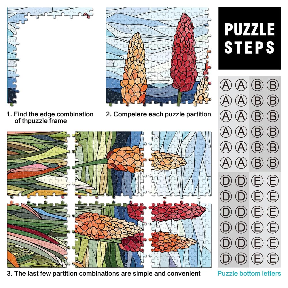 Fiori in vetro colorato Puzzle 2000 pezzi per adolescenti Gioco impegnativo e gioco in famiglia perché è ideale come regalo per tutta la famiglia 70x100cm