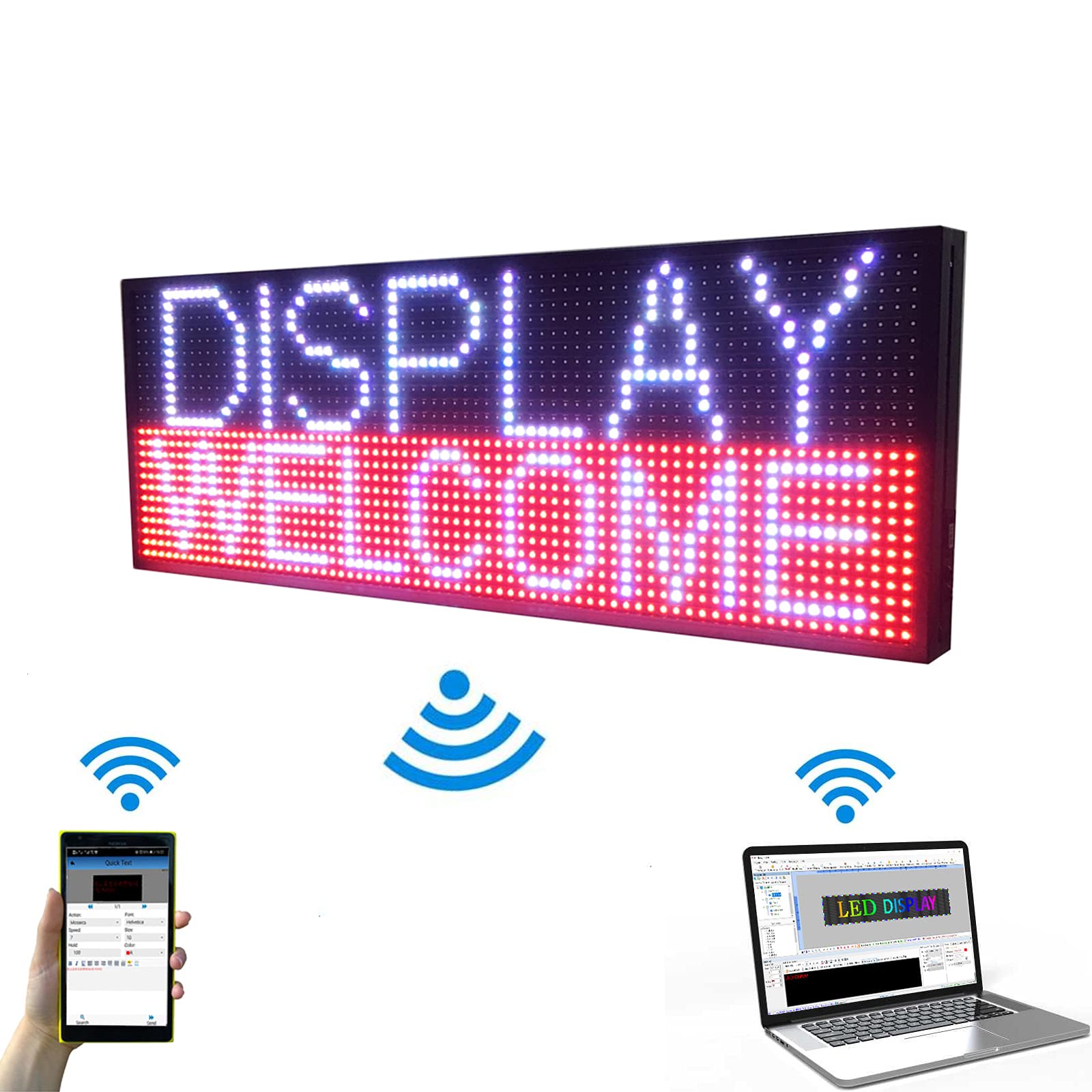 ［LED］大型電光掲示板 高輝度 屋外用 大型 LED看板 多機能 LED電光掲示板 165X86CM LED