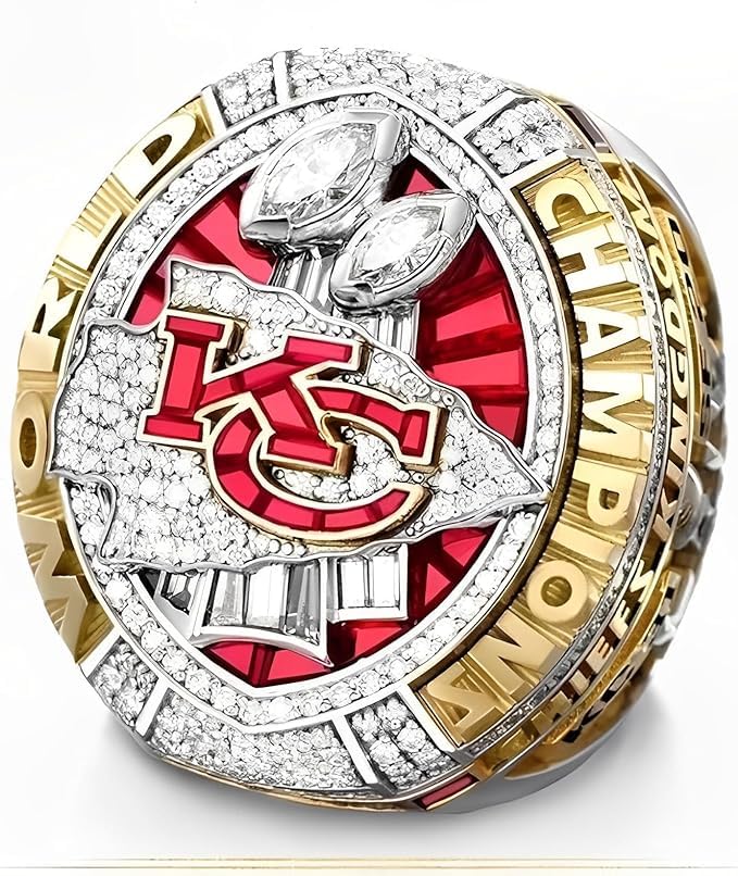 haobook 2019 Rugby Championship Ring Super Bowl KC Champions Ring Wooden Gift Box Collectible Memorabilia for Enthusiastic Fans Football Fanatics and Sports Collectors,12#