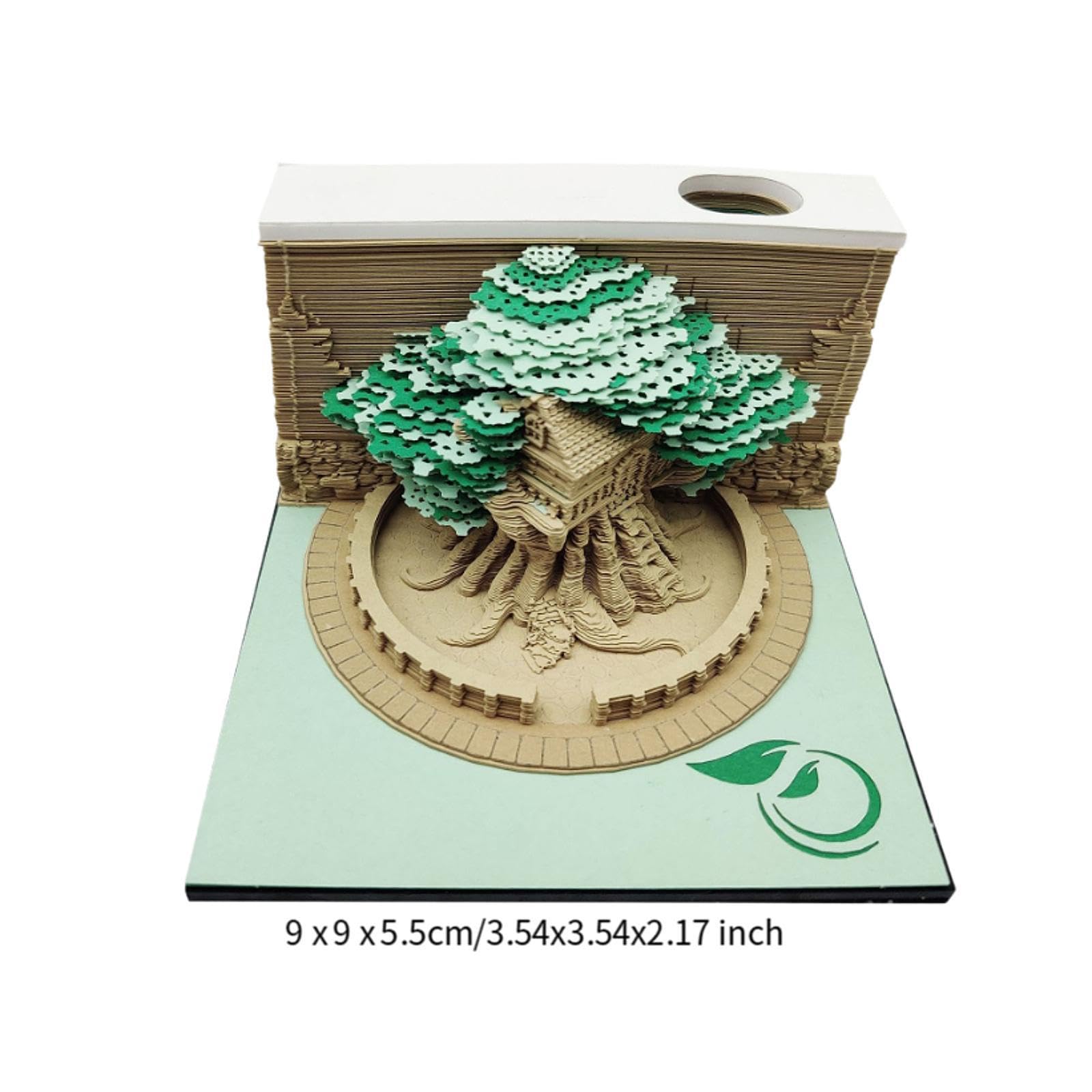 Bloc de Notas 3D para Decoración Del Hogar Y Fiestas, Verde