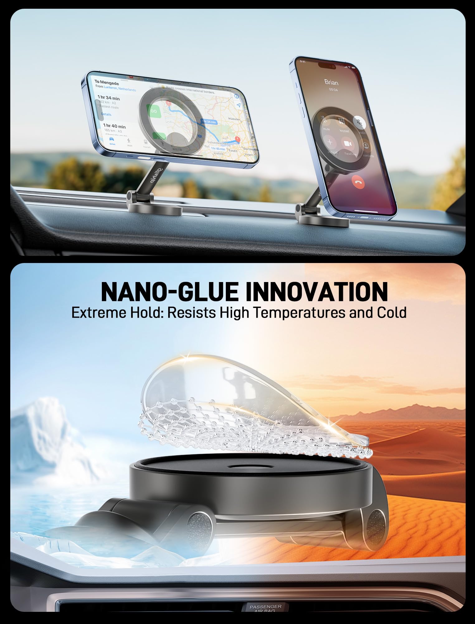 gliship Compatível com iPhone 16/16 Pro Max MagSafe Car Mount