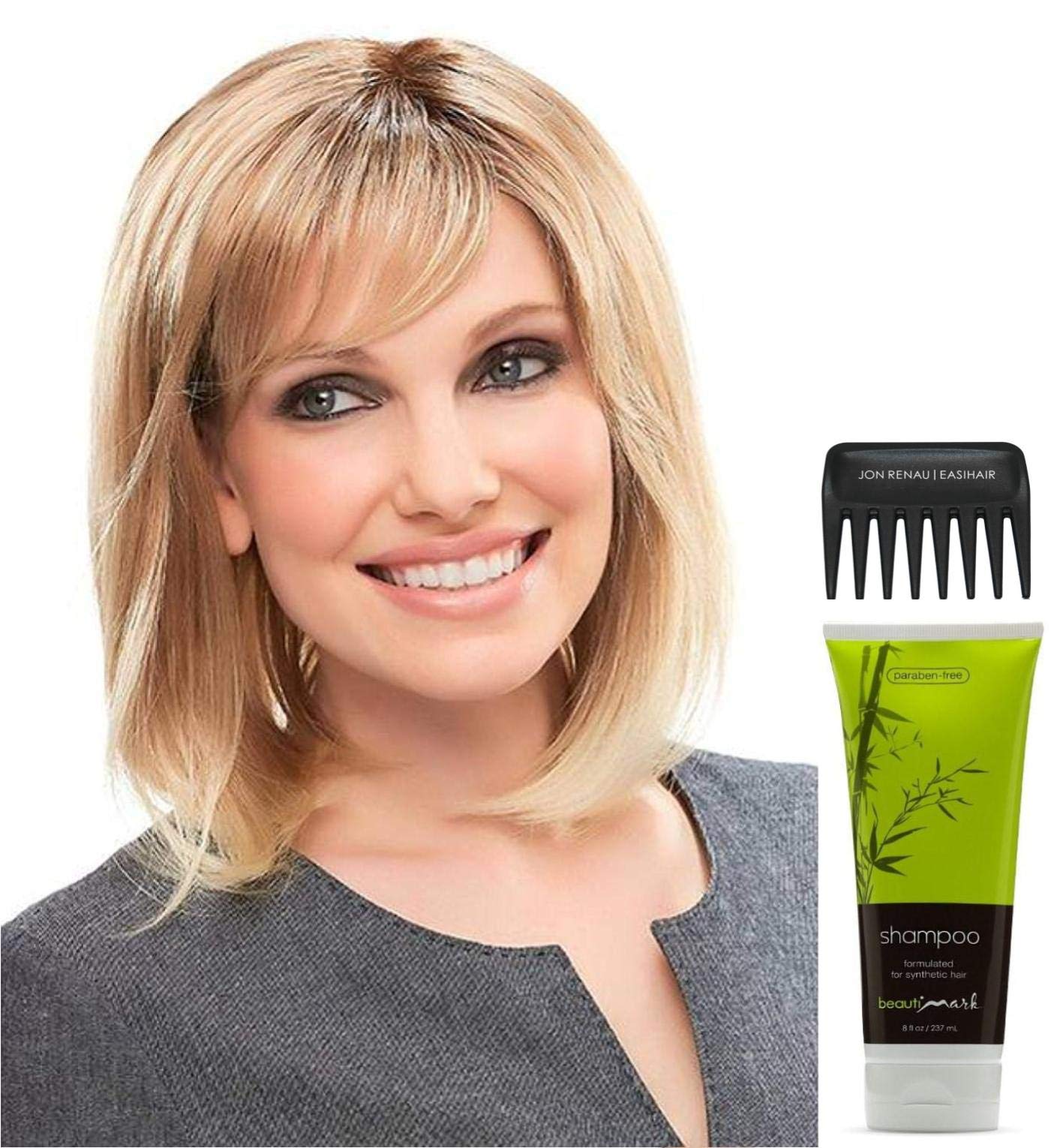 Bundle - 4 items: Emilia Wig Q & A Booklet, BeautiMark Synthetic Shampoo & Wide Tooth Comb - Color: 12FS12