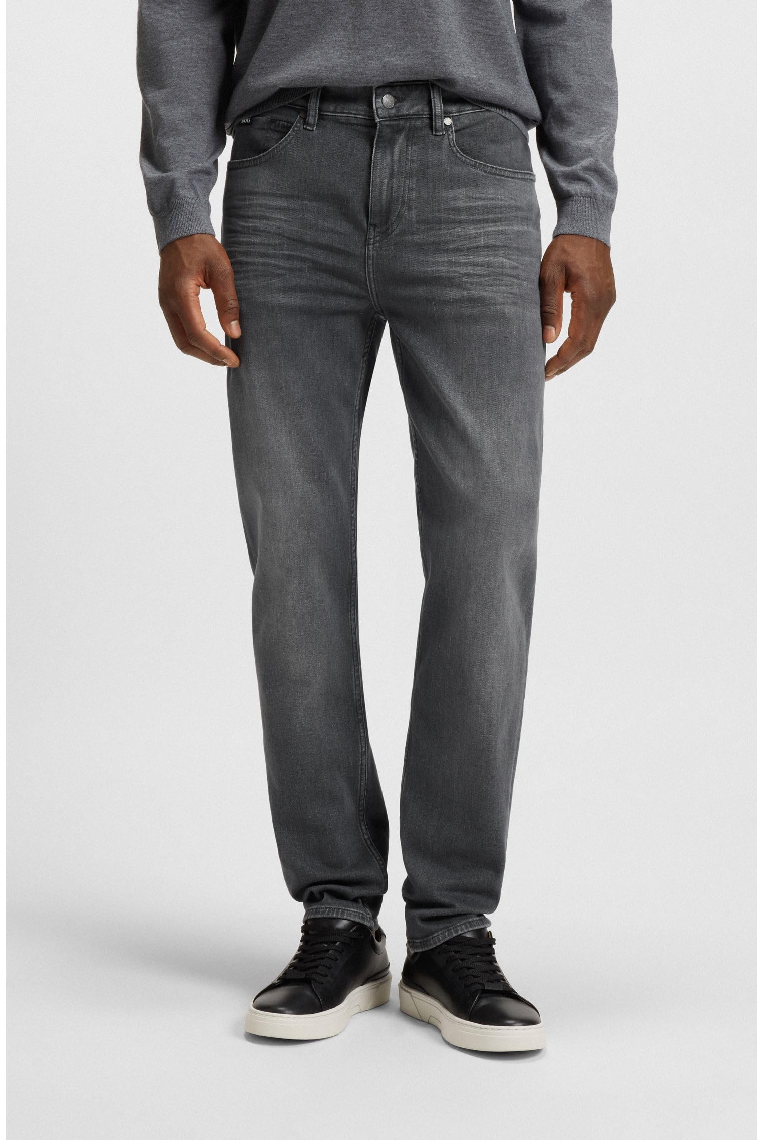 Boss Maine Regular-fit Jeans Aus Grauem Stretch-Denim – Bild 4