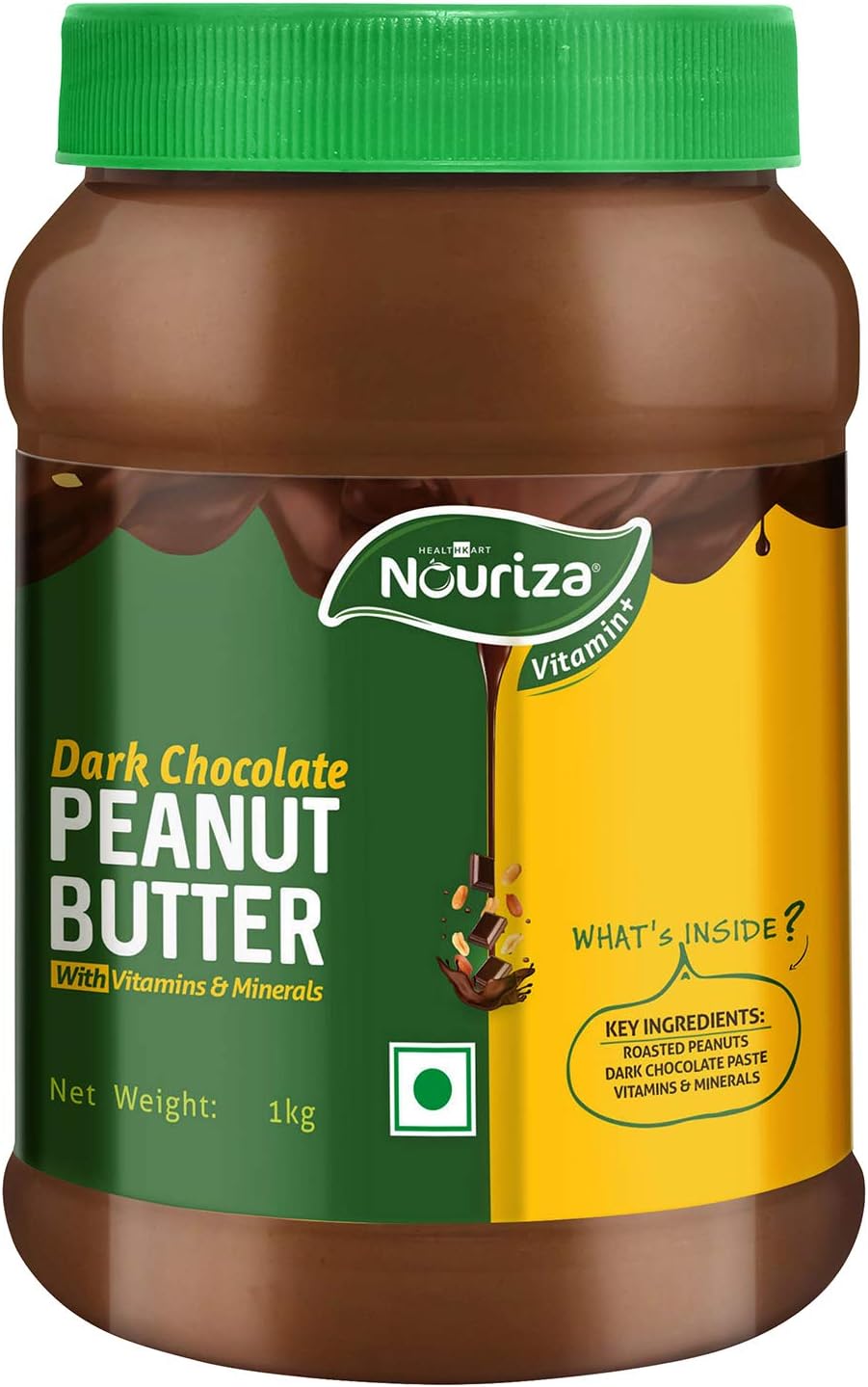 Nouriza Dark Chocolate Peanut Butter with added Vitamin & Minerals, 1 kg