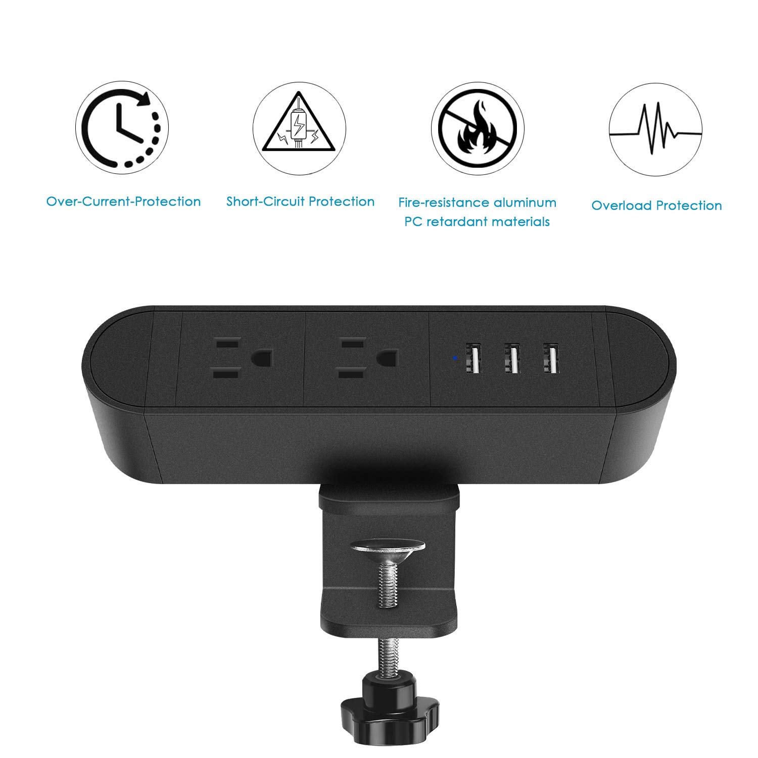 Buy Desktop Edge Power Outlets with USB Ports,Desk Clamp Power Strip