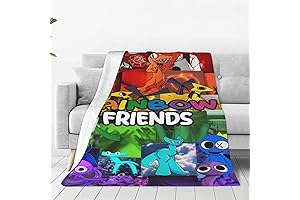Rainbow Friends Household Soft Printed Plush Flannel Fleece Throw Blanket 50"X40"