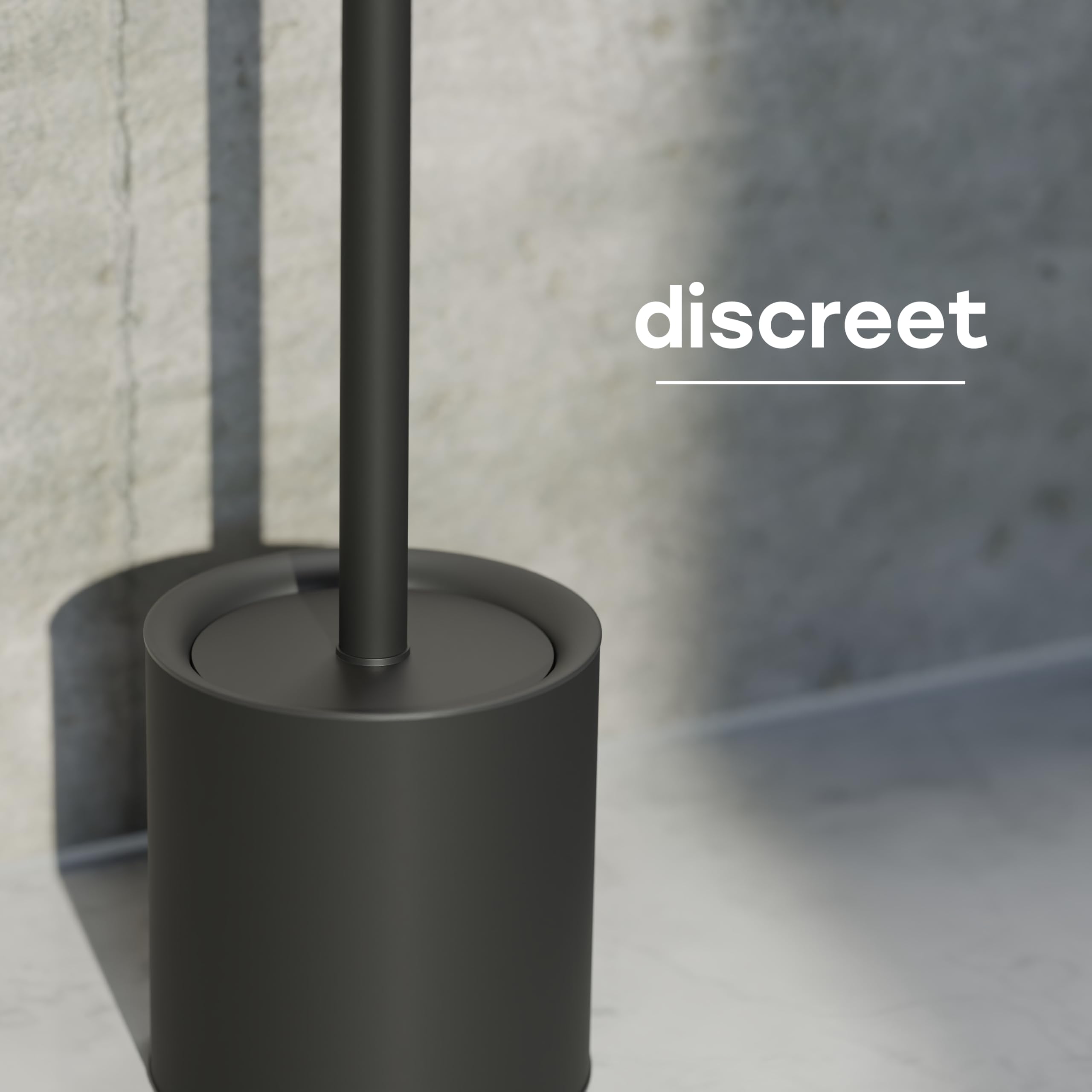 SAVEGA Silicone Toilet Brush Black with Holder, Discreet Stainless Steel Toilet Brush with Protective Lid - Image 4