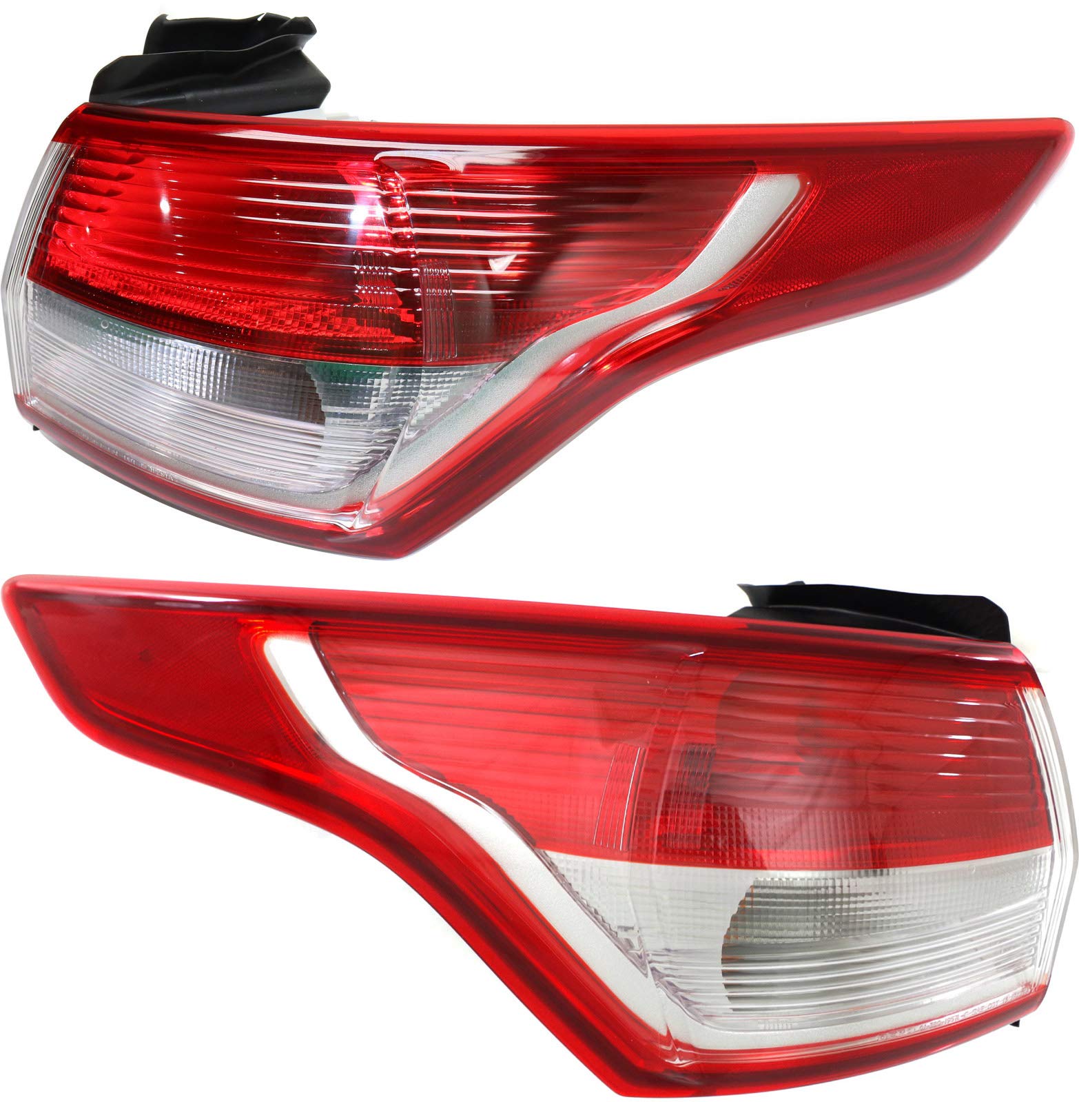 Garage-Pro Left and Right Outer Tail Light Set for Ford Escape 2013-2016 S SE SEL Titanium Halogen With bulbs CAPA Mounts on Quarter Panel Replaces#