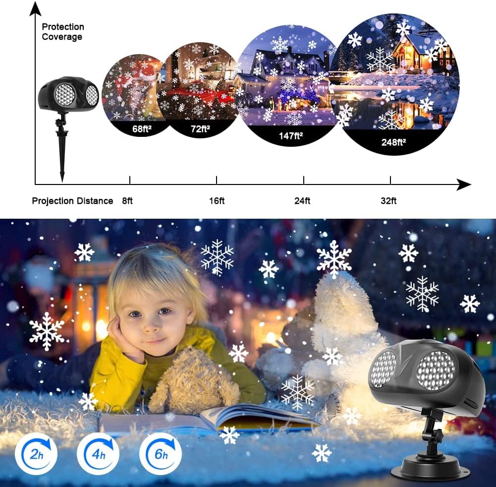 Proiettore di luce a LED, per feste, Capodanno, Halloween, feste invernali, eventi di nozze, uso interno ed esterno