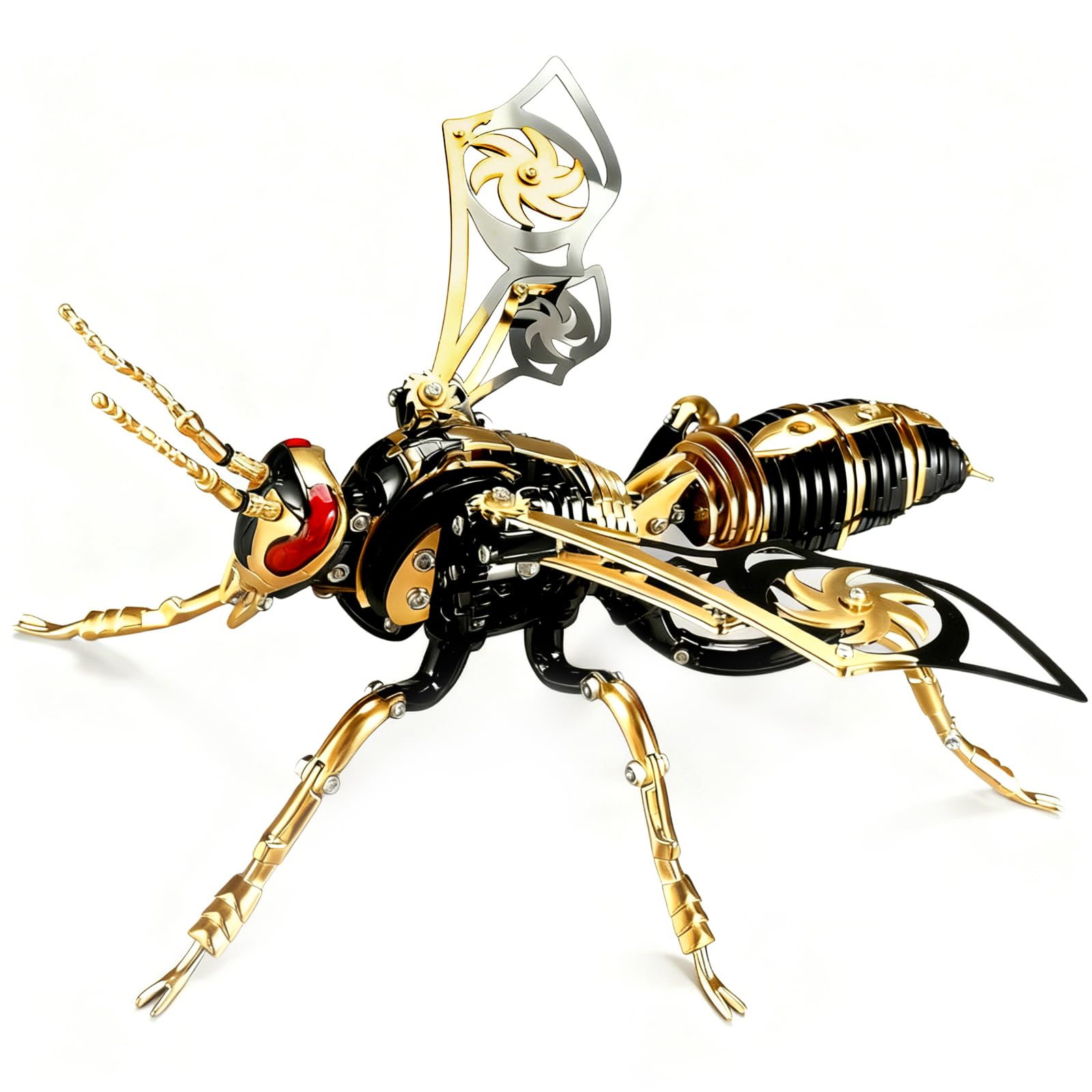 3D Metallbausatz-Serie: Mechanische Hornisse, Phönix & Alterdrache Kreatives DIY-Puzzle mit Spielspaß & intellektueller Herausforderung ，3D Metall Puzzle (Black Gold, Homisse)