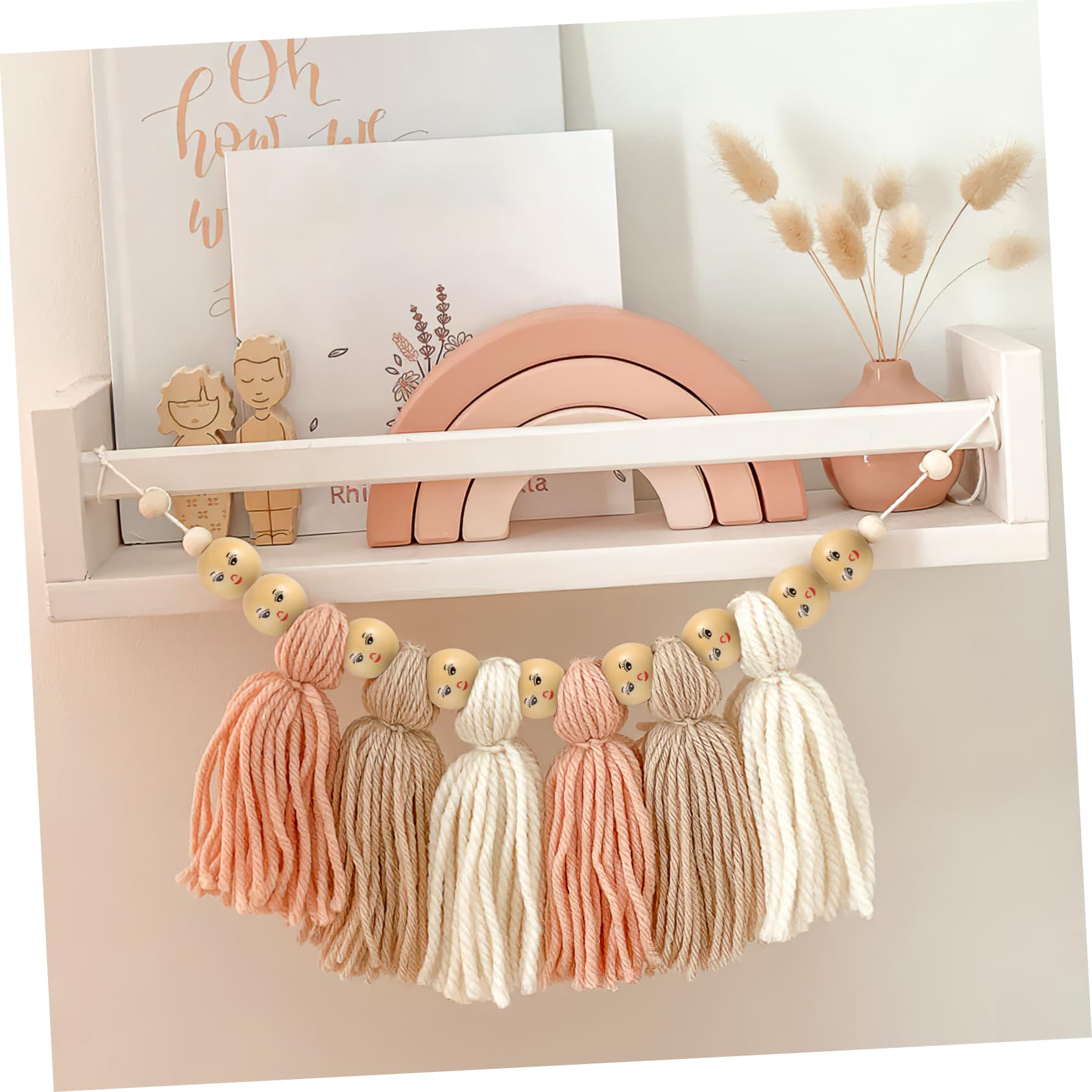 Cuentas Color Caqui Redondas 50 de Madera con Cara Sonriente Material Madera Natural para Manualidades Ideales para Hacer Pulseras y Artesanías DIY