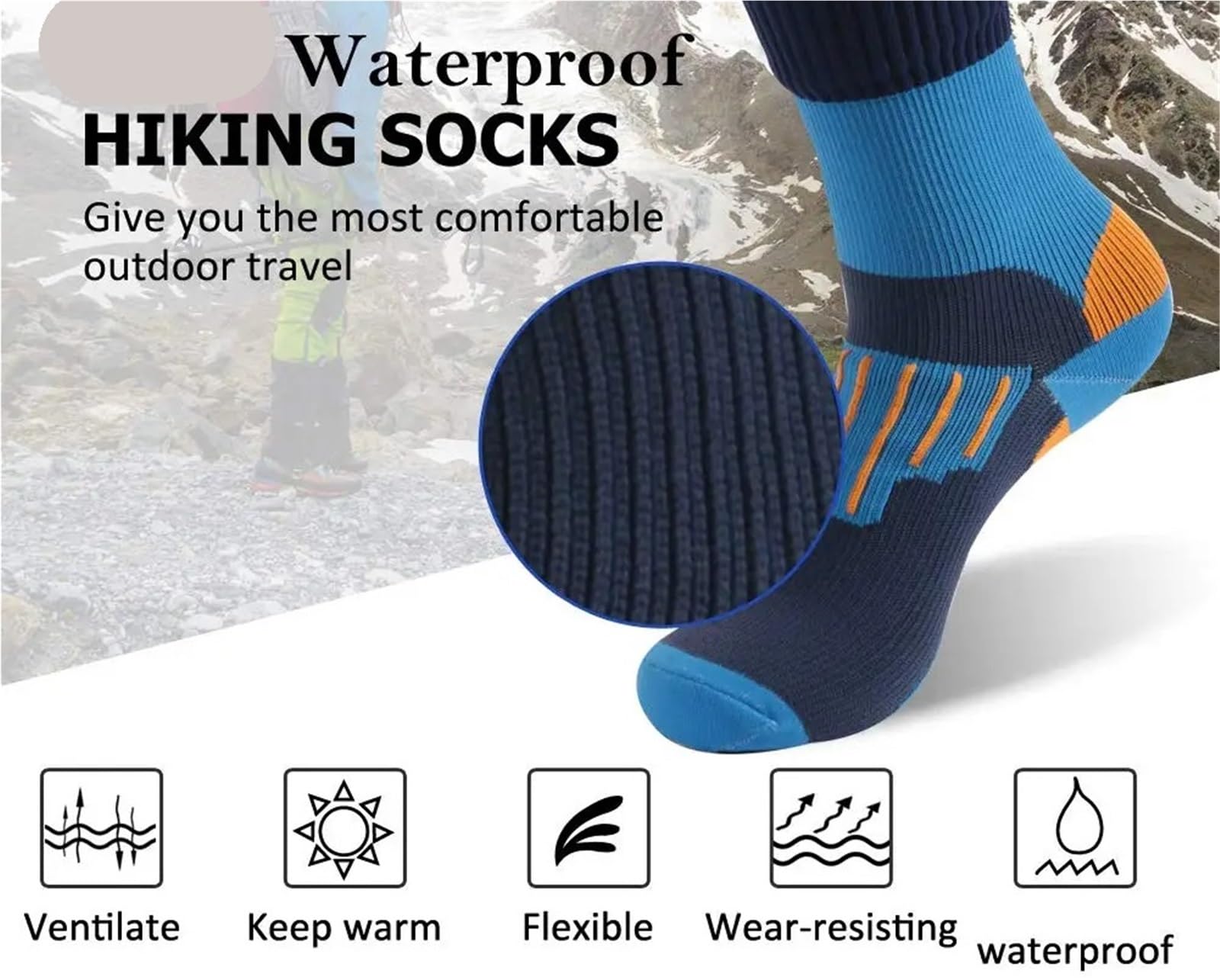 Wasserdichte Socken Kniehohe wasserdichte Socken gegen Kältewellen, Outdoor-Sport, Skifahren, Angeln, Jagen, Radfahren, Snowboarden, Thermosocken FüR Wie Laufen