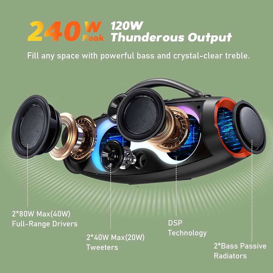 Amazon.com: DOSS Extreme Boom Pro D200 240W Peak Outdoor