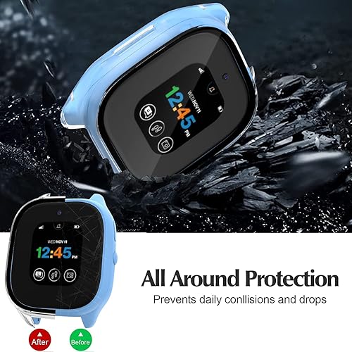 Miniatura 5 de Paquete de 2 fundas protectoras para Verizon Gizmo Watch 3, protector de pantalla de policarbonato duro, protector de pantalla de vidrio templado