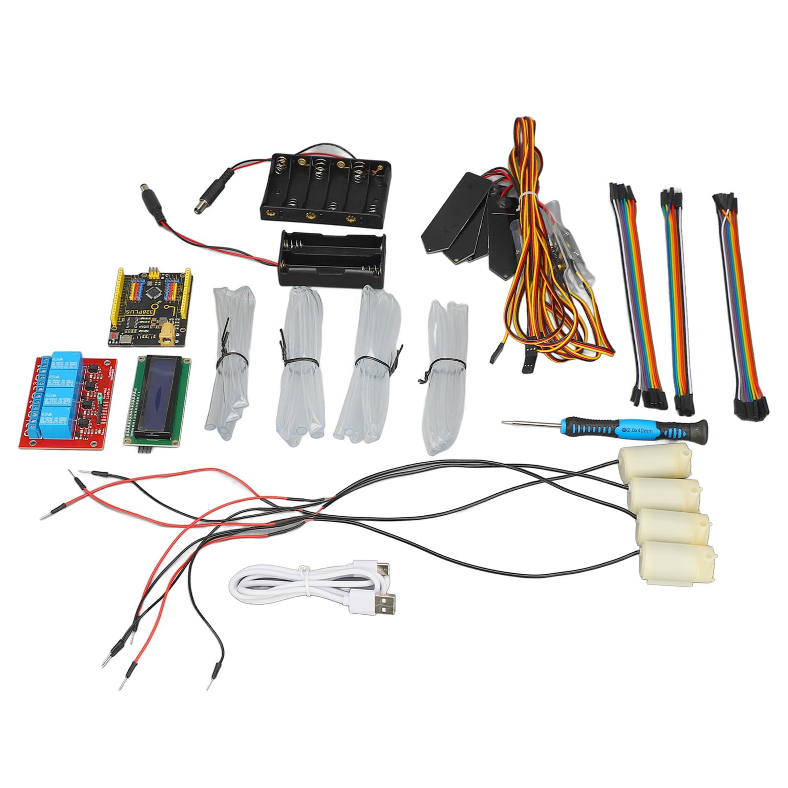 Yosoo Health Gear Kit de Riego Automático, Kit de de Riego Automático ABS de 5 V para Programación Mixta, Juego de Electrónico Completo para Jardín, Oficina, Cuidado de Plantas y Aprendizaje de