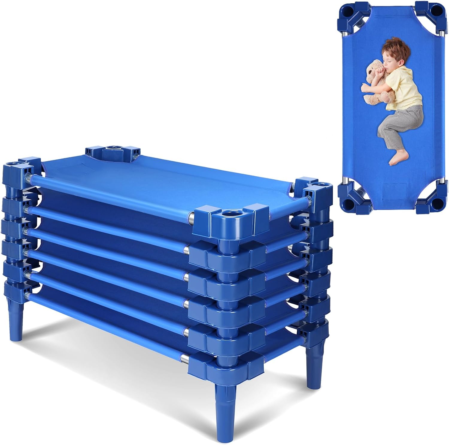 Leinuosen 6 Pcs Daycare Cots for Kids Stackable Toddler