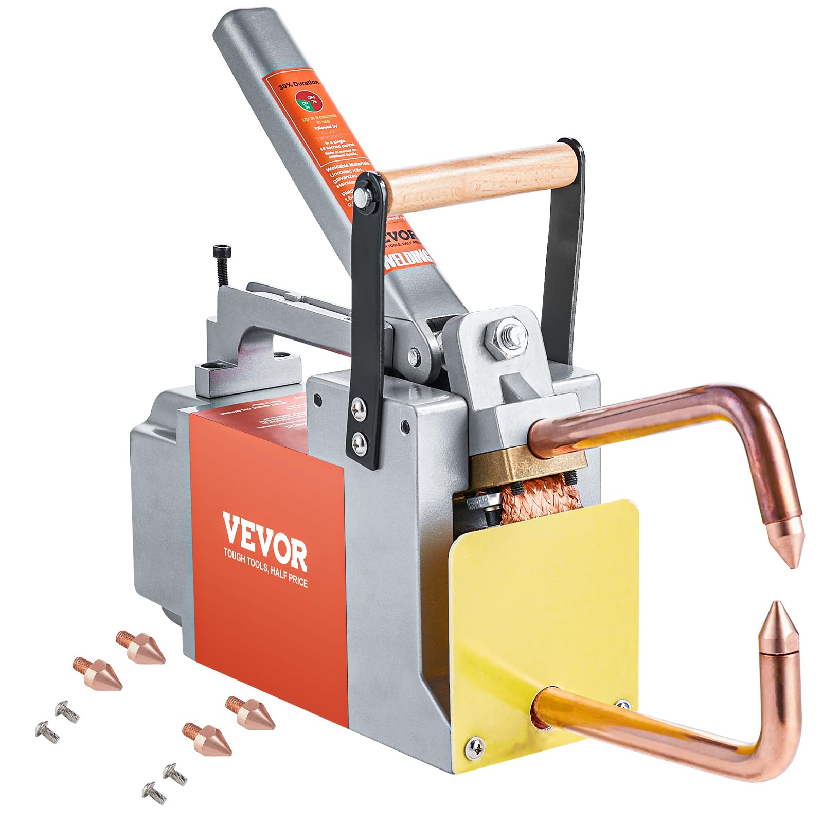 VEVOR Saldatore a punti portatile, spessore 1/8", saldatrice a punti, capacità di ingresso 8 kVA, saldatrice punta per lamiera di acciaio al carbonio, acciaio inossidabile, lamiera