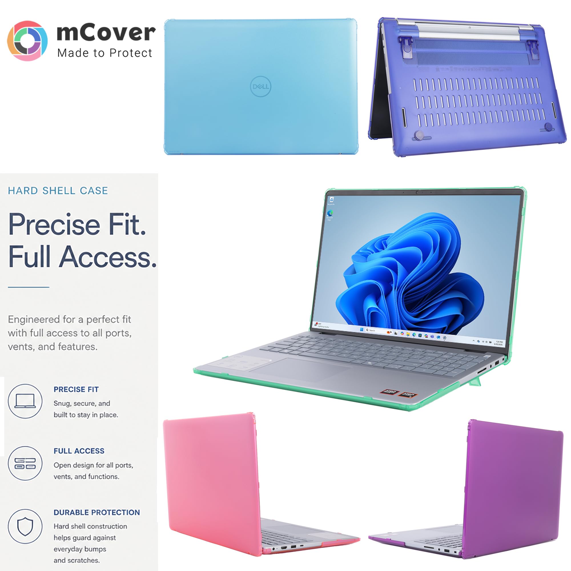 mCover Custodia compatibile solo con Dell Inspiron 16 5640 5645 serie 2024 ~ 2025 da 16 pollici PC portatili Windows a conchiglia (non compatibile con altri modelli Dell), trasparente