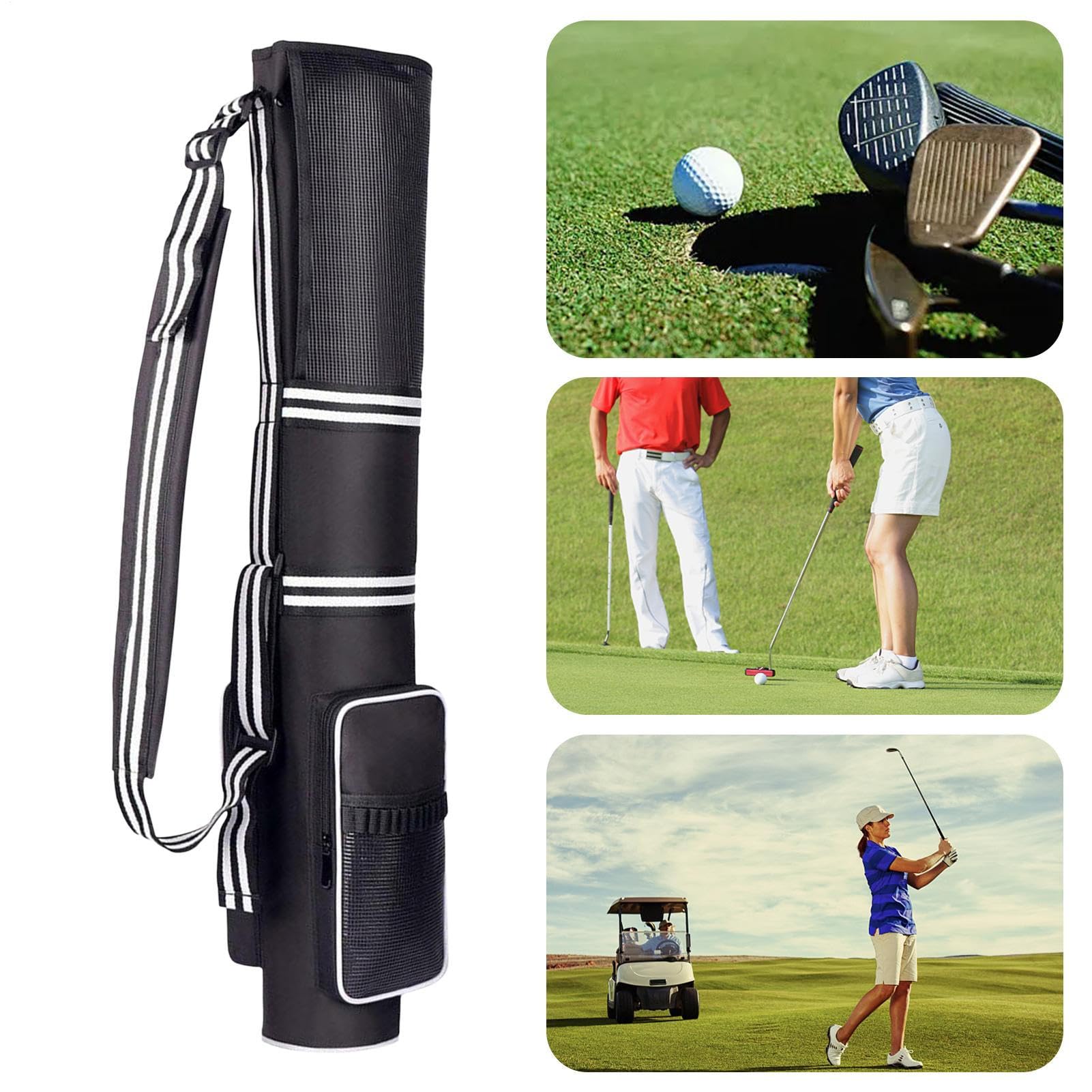 Sacs de transport de golf pour homme, sac de balle de golf | Organiseur pliable et étanche pouvant contenir 3 à 9 bâtons pour adultes, adolescents, débutants, avion, voyage, chariot, entraînement