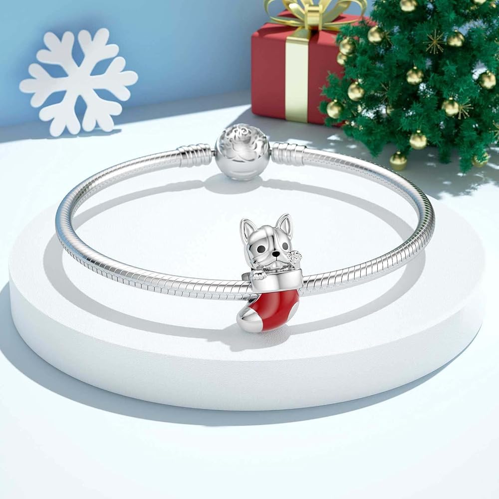SEVENWELL Christmas Charms Fit Pandora, 925 Sterling Silver Enamel