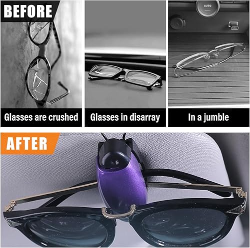 Miniatura 4 de 2 soportes para lentes de sol de automóvil, clip para colgar anteojos para visera solar de automóvil, clip para tarjetas de boletos, accesorios