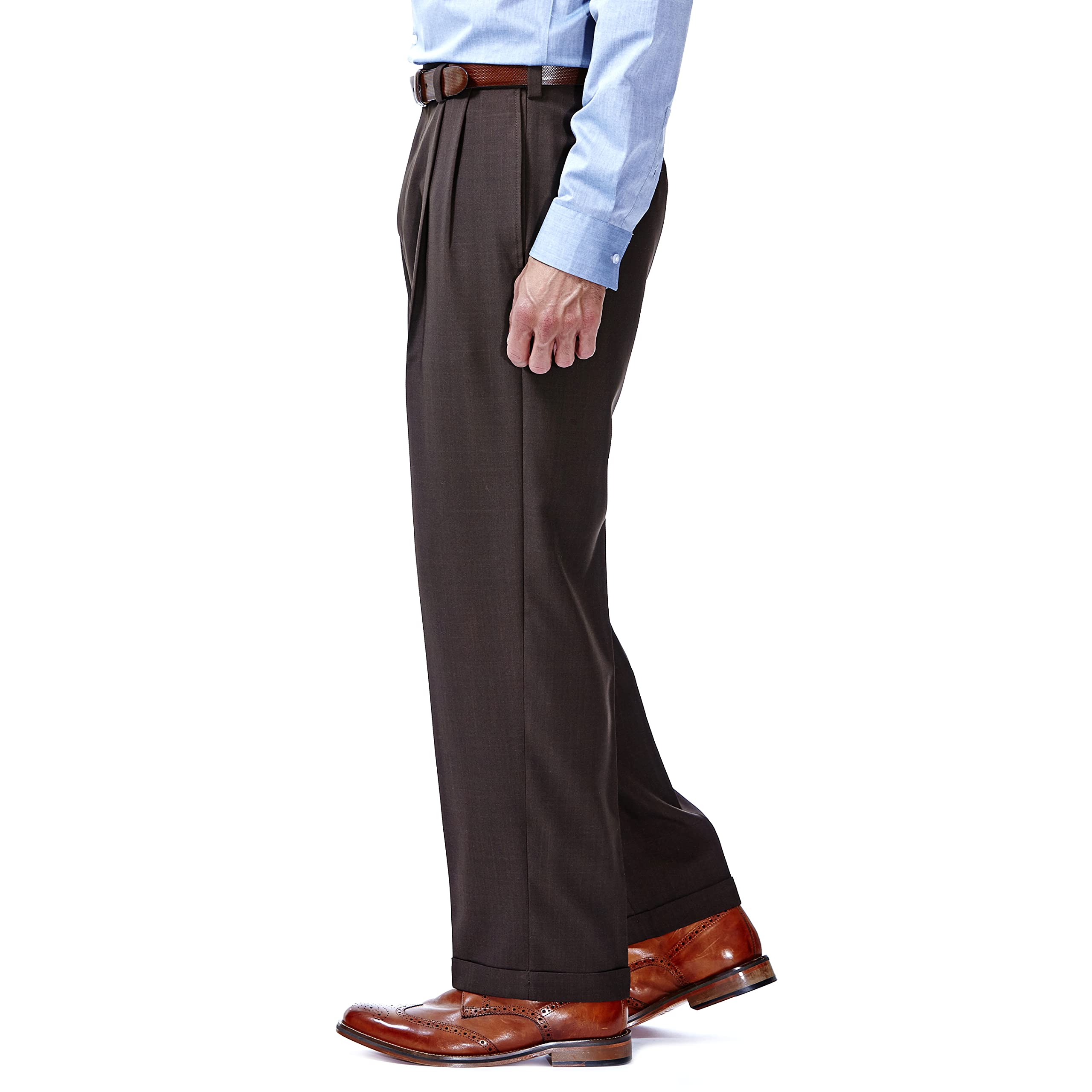 Haggar ECLO Repreve Stria - Pantalón de Vestir con Frente Plano, Tallas Grandes Y Altas - Big & Tall Repreve Stria - Pantalón de Vestir Hombre