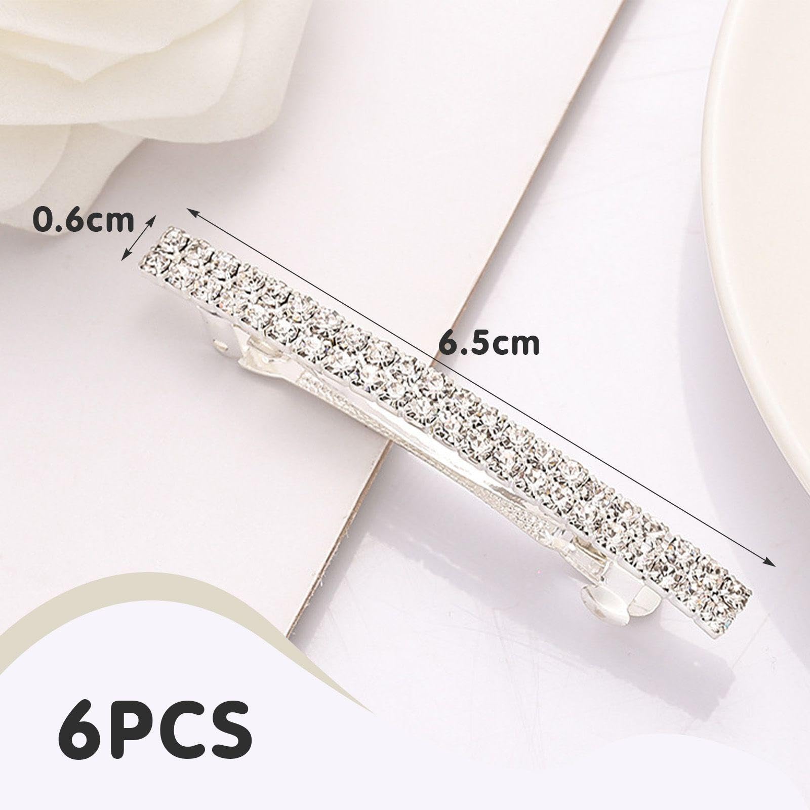6 Pieces Rhinestone Spring Hair Clips, Elegant Women'S Hair Clips, Hairstyle Decoration Hair Clips, Shiny Hair Clips - Image 3