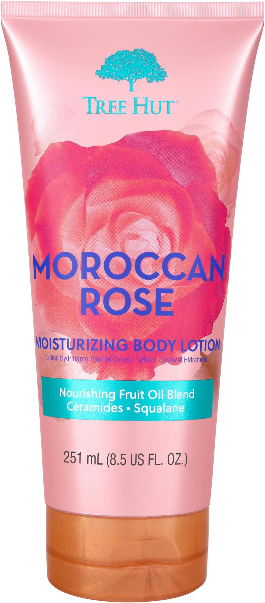 Tree Hut Moroccan Rose Moisturizing Body Lotion, Ceramide and Squalene Formula Helps Protect Skin, Long-lasting Hydration Leaves Skin Feeling Soft & Moisturized, 8.5 Fl Oz.