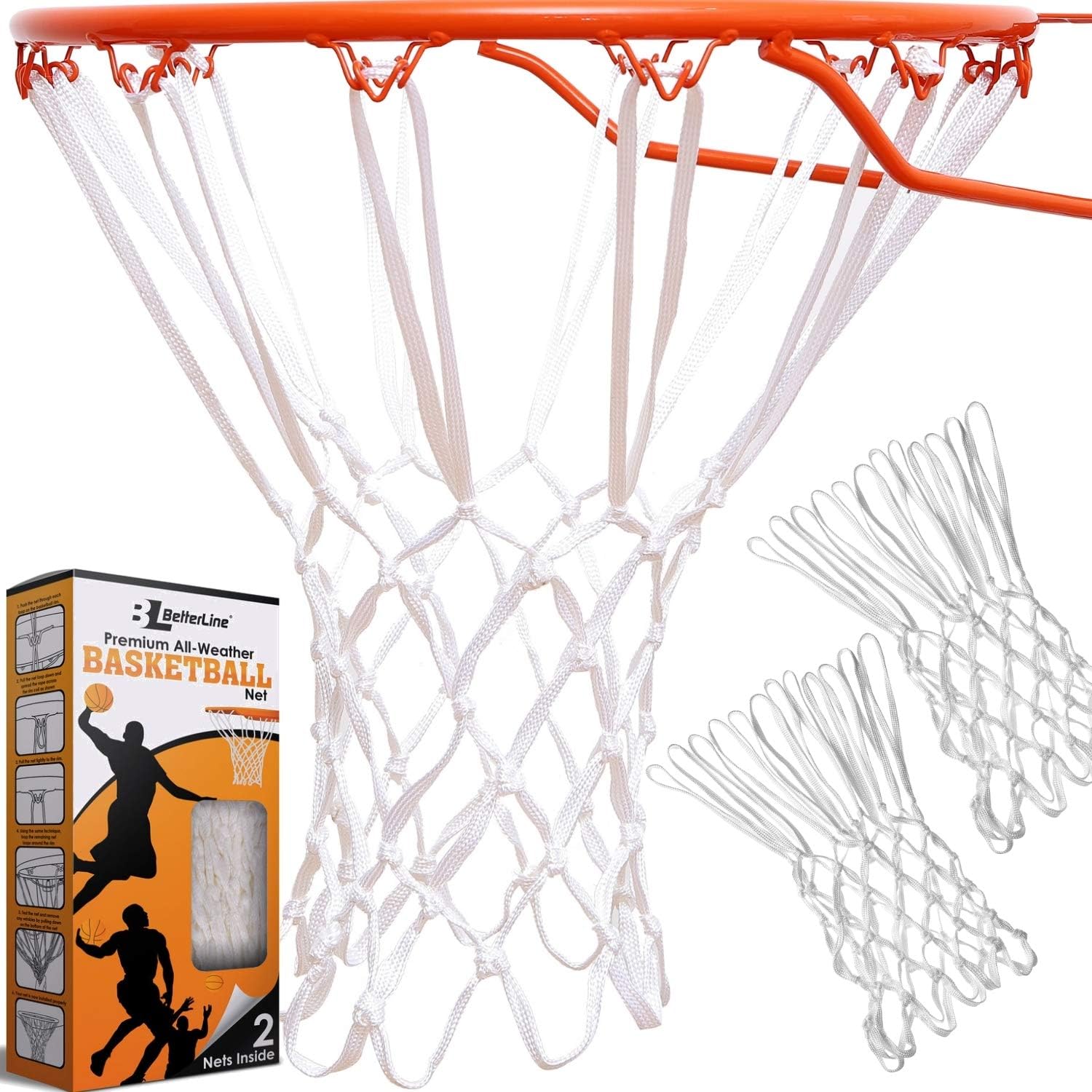 2Pack Heavy Duty Basketball Nets Premium Quality All