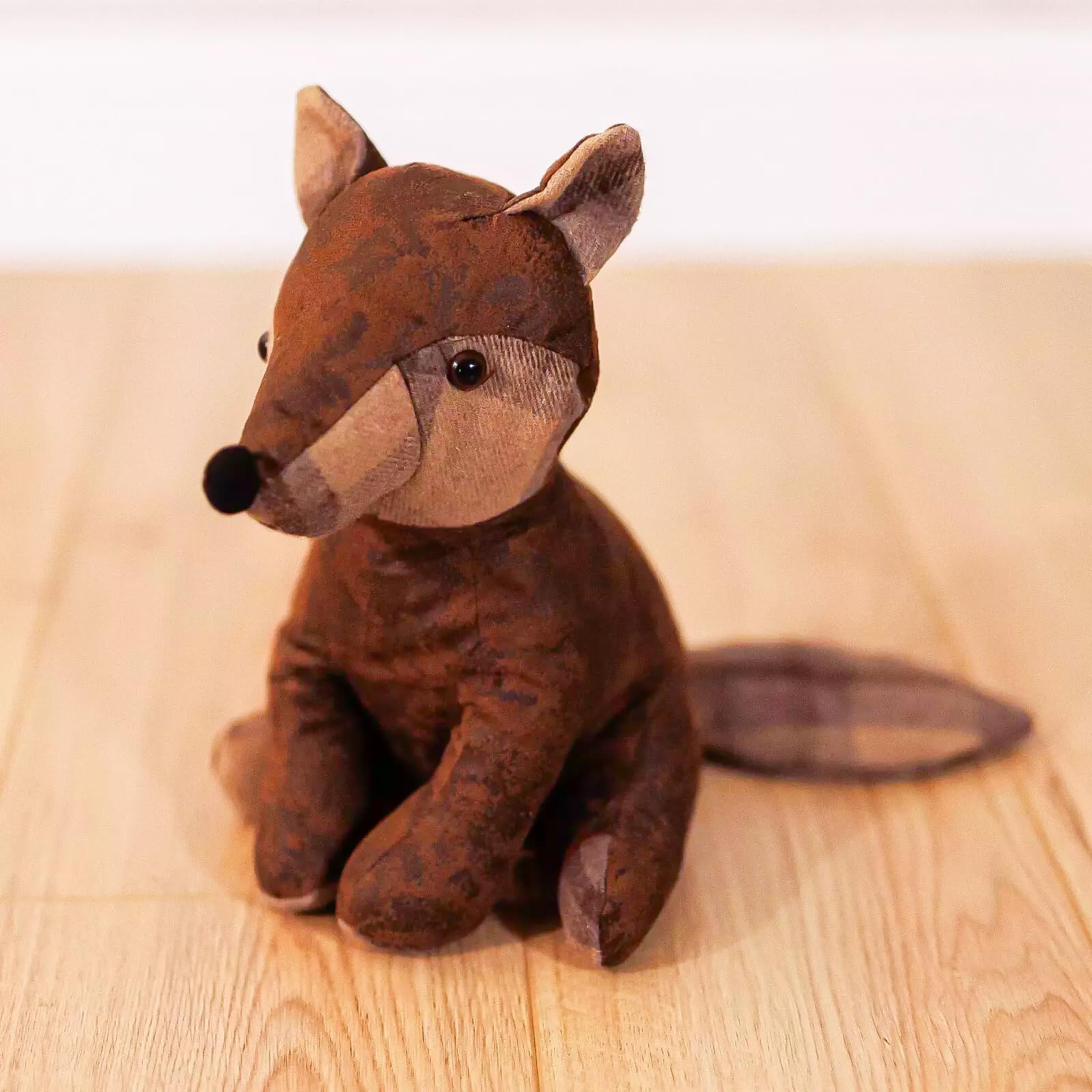 Marco Paul Novelty Fox Animal Doorstops Soft Plush Weighted Door Stopper Wedge Brown Fabric Home Décor Gift Heavy Duty Livingroom Bedroom Office Indoor Rustic Traditional Ornament