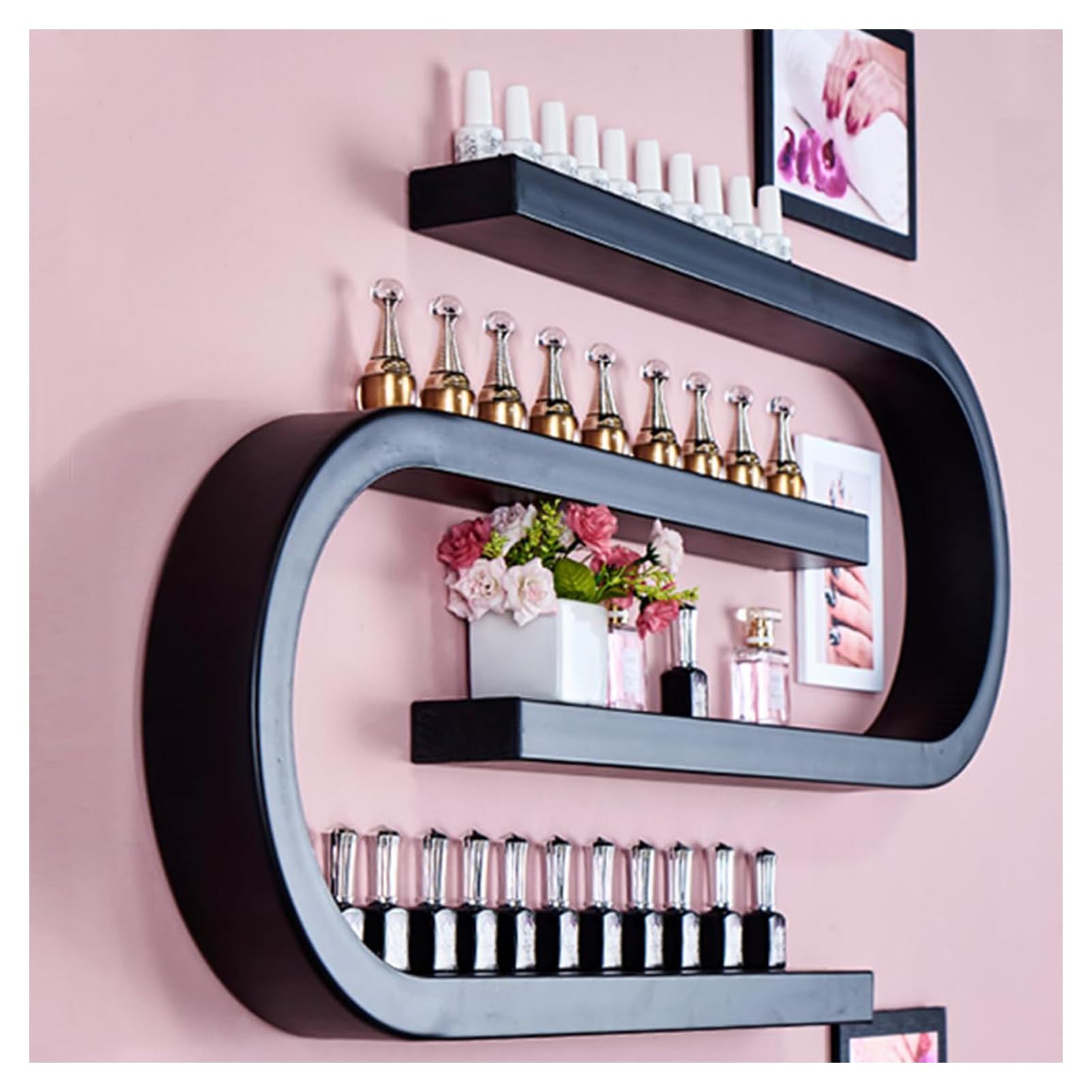 Estante para almacenar aceites Esenciales y perfumes, Estante de Pared para exhibir esmaltes de uñas, Estante Multifuncional para salón de uñas, Caja metálica para Guardar esmaltes de uñas,