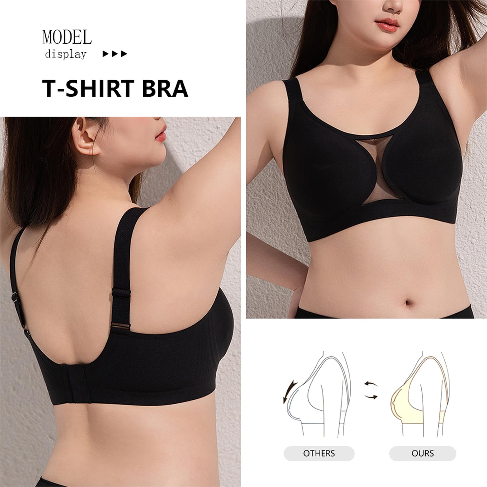 Sport BH Starker Halt ohne bügel Atmungsaktiver Weich Bequemer Unterwäsche Yoga Tank Top