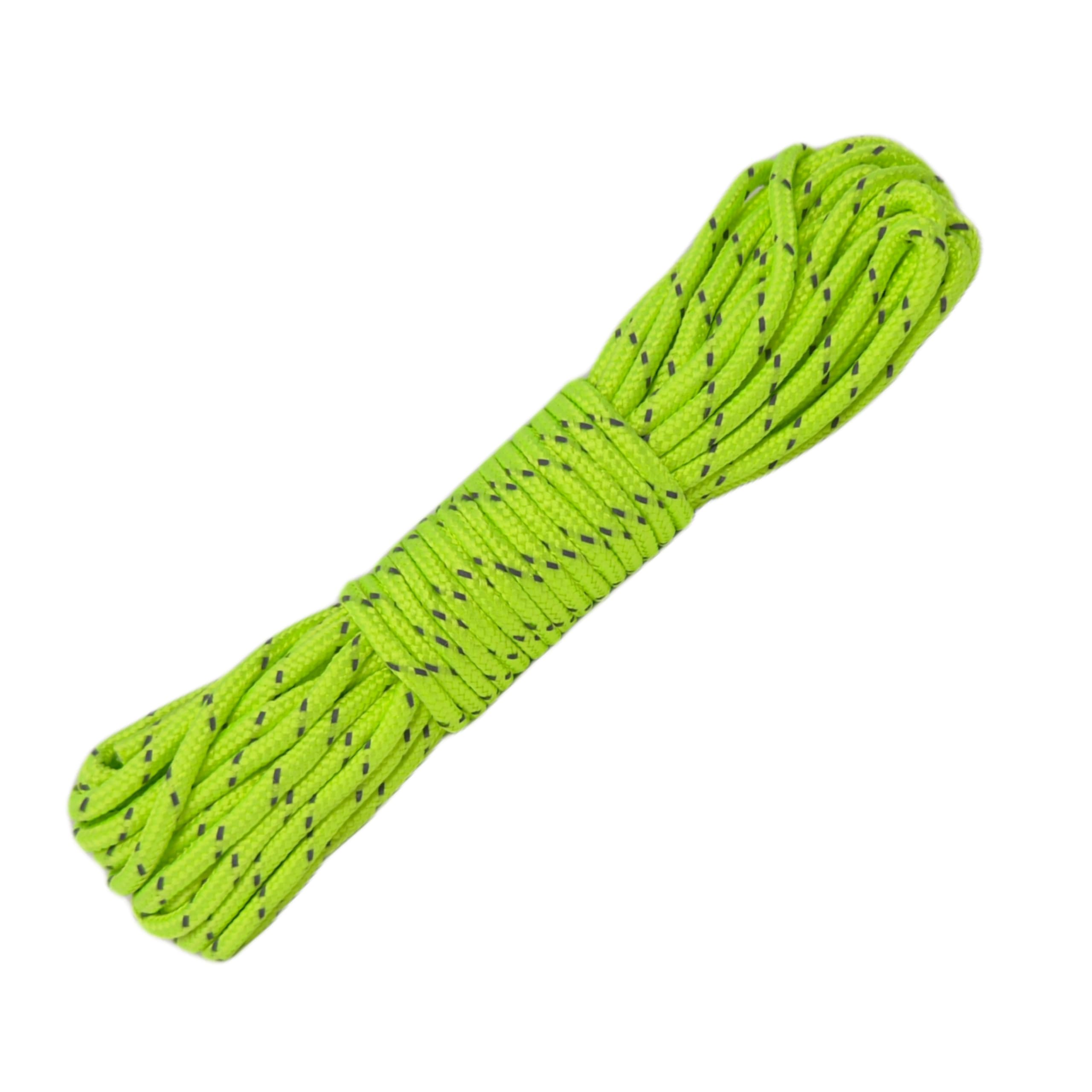 Esw Leisure Multicolor Guyline Rope For Tents Awning Camping Strong Lightweight Paracord Guy Ropes Guy Lines Outdoor Umbrella Bivvy Caravan Gazebo Cord Line (Fluorescent Green With Reflective Strip, 10 Metres)