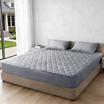 Shatex Queen Size Mattress Pad - Breathable Quilted Mattress Topper Protector with 8-16 Inches Deep Pocket, Machine Washable 60x80inch,Grey