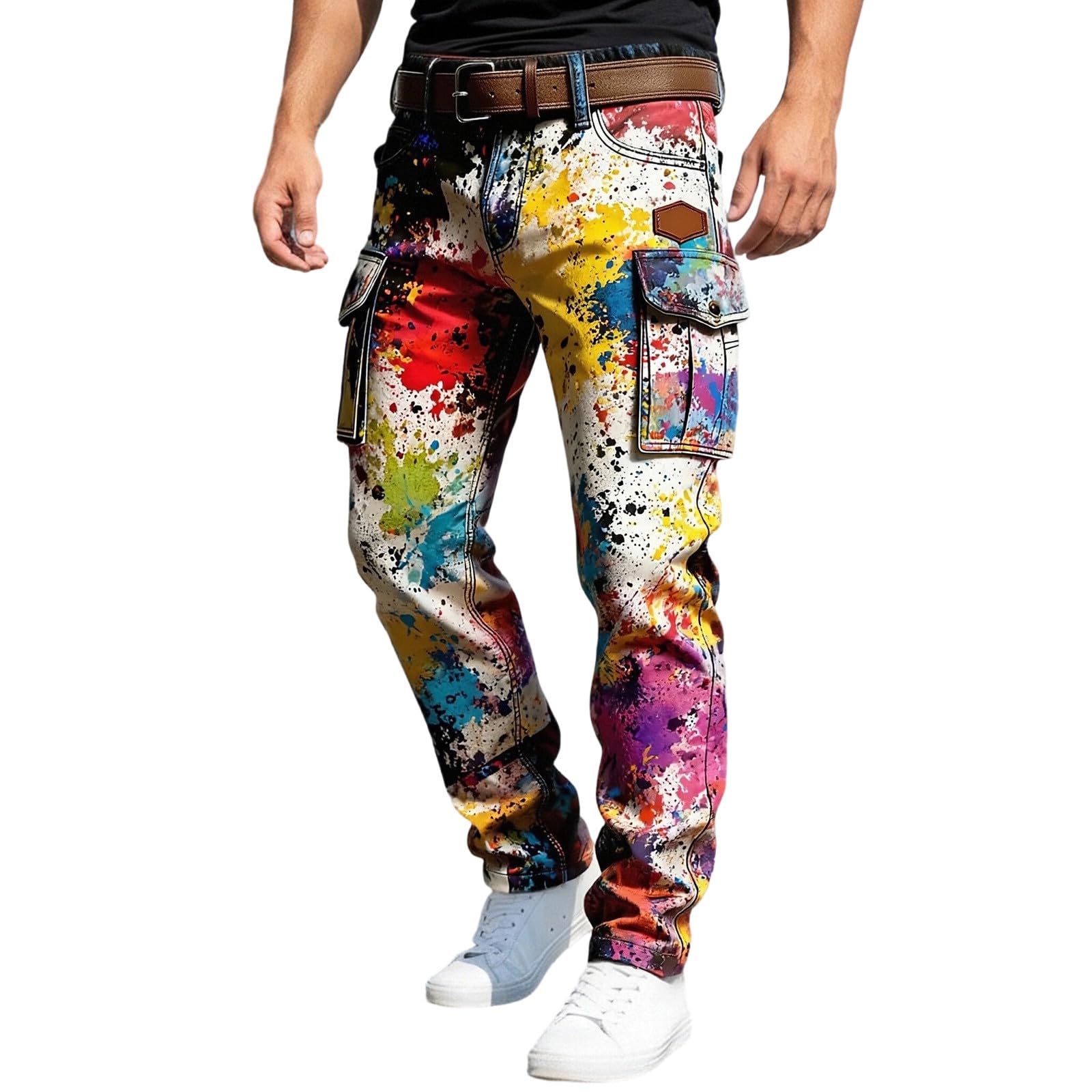 Pantalon de sport festif arc-en-ciel idéal pour les clubs
