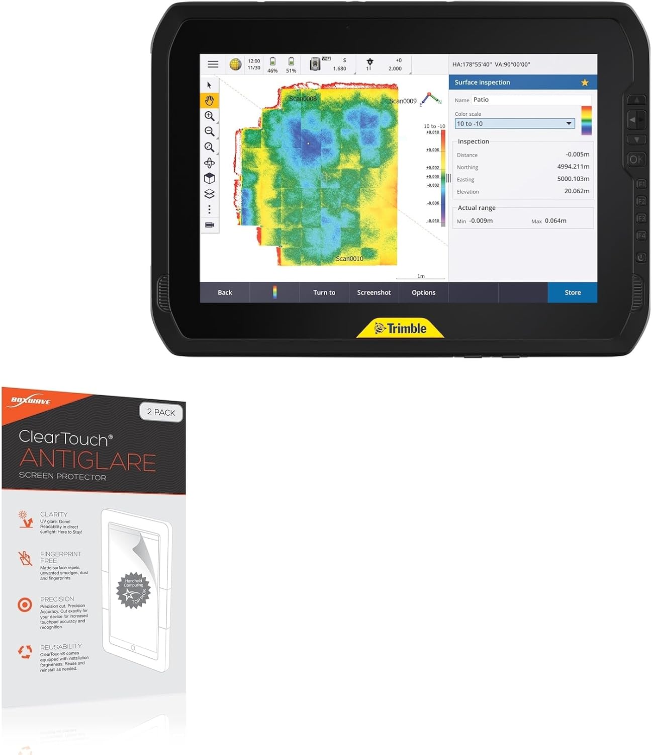 BoxWave Screen Protector Compatible with Trimble T100 - ClearTouch Anti-Glare (2-Pack), Anti-Fingerprint Matte Film Skin