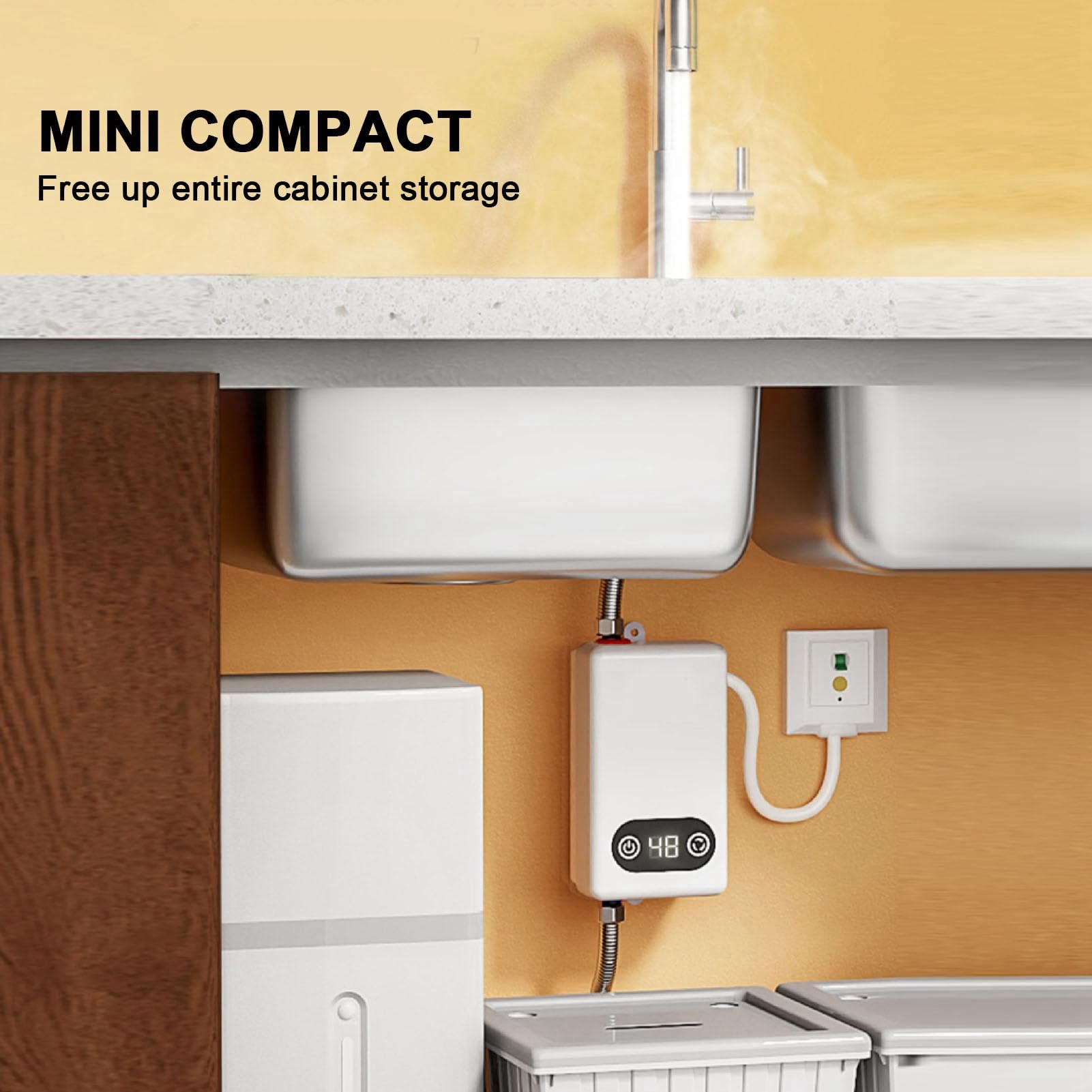 Chauffe-eau électrique Puissant 3400W pour la Cuisine à Domicile Salle de Bains