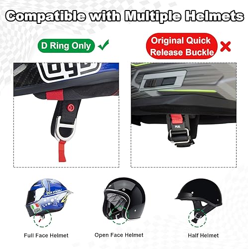 Miniatura 2 de Kit de hebilla de liberación rápida para casco, adaptador de casco de trinquete de acero inoxidable para correa de barbilla de hasta 1 pulgada,