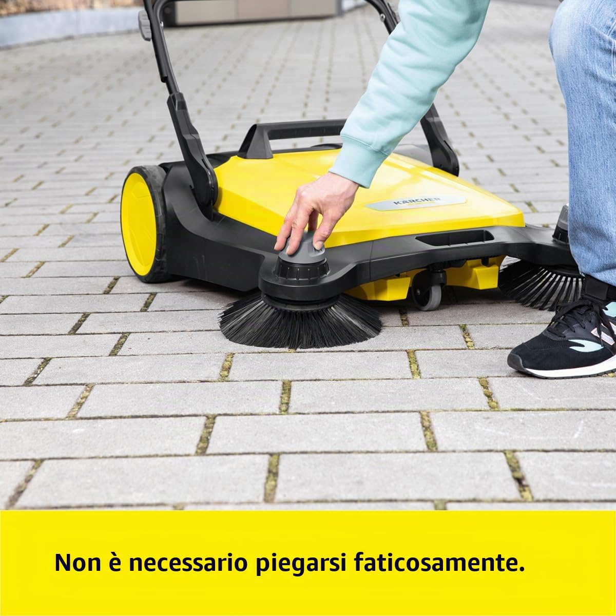 KÄRCHER Spazzatrice a spinta S 6 Twin, 2 spazzole laterali, area: 3000 m²/h, contenitore: 38 l, larghezza di lavoro: 860 mm, impugnatura ergonomica, autoportante, adatta per casa e giardino