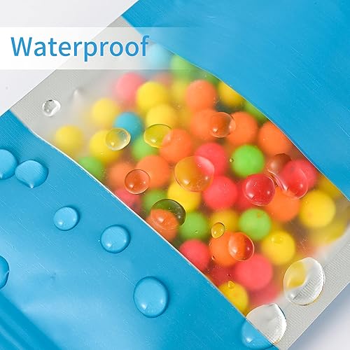 Miniatura 5 de 100 bolsas de Mylar a prueba de olores, bolsas resellables de almacenamiento de alimentos con ventana transparente, bolsa de aluminio de pie para