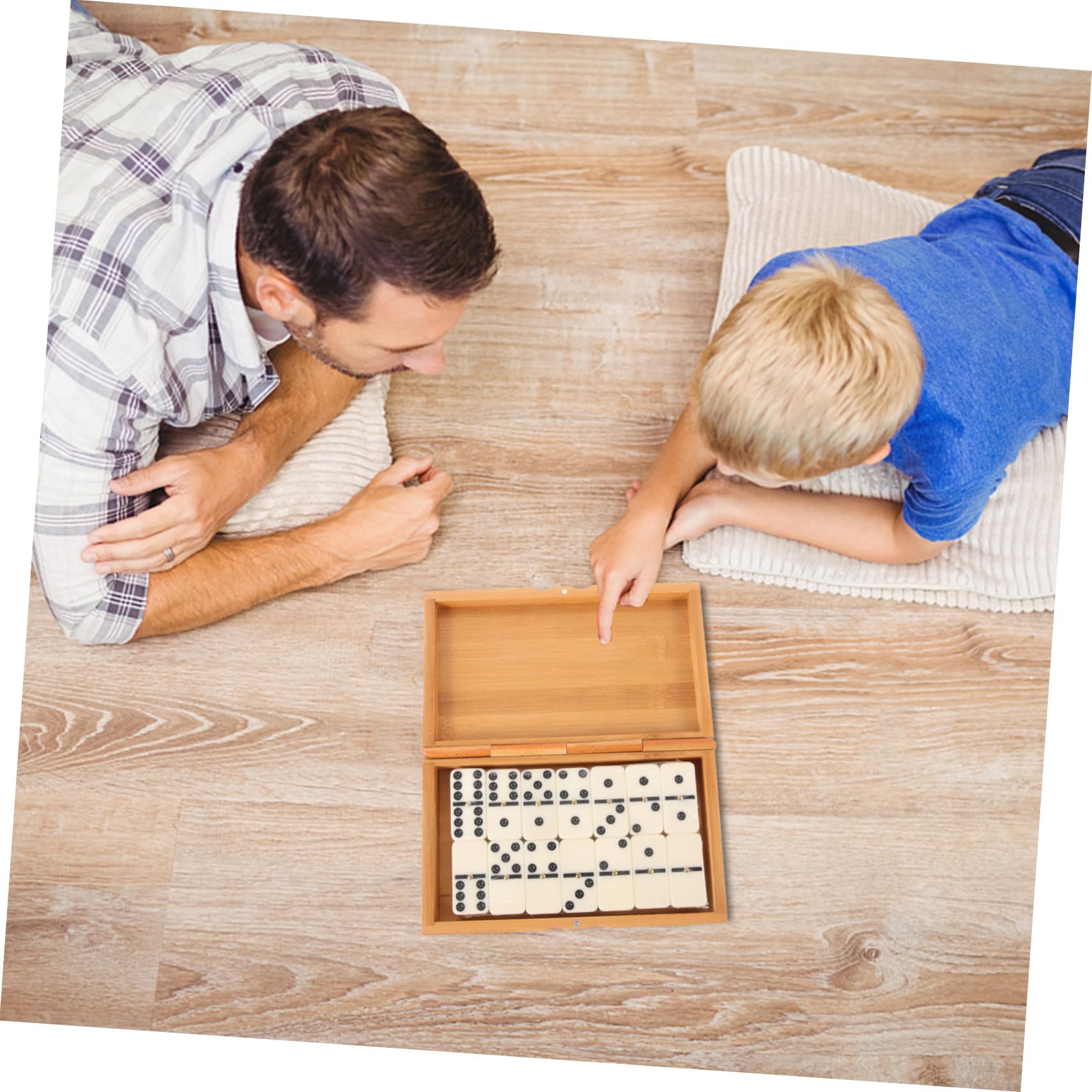ORFOFE Jeu De Dominos Classique en Bois Bambou Boîte Coulissante Jeu De Dominos Éducatif pour Adultes Et Garçon Et Filles Coffret Vintage pour Soirées en Famille Et Loisirs