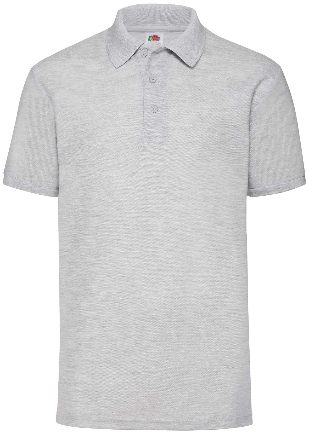 Fruit Of The Loom Men's Grey 65 35 Pique Short Sleeve Polo Shirt In | Size: 3XL