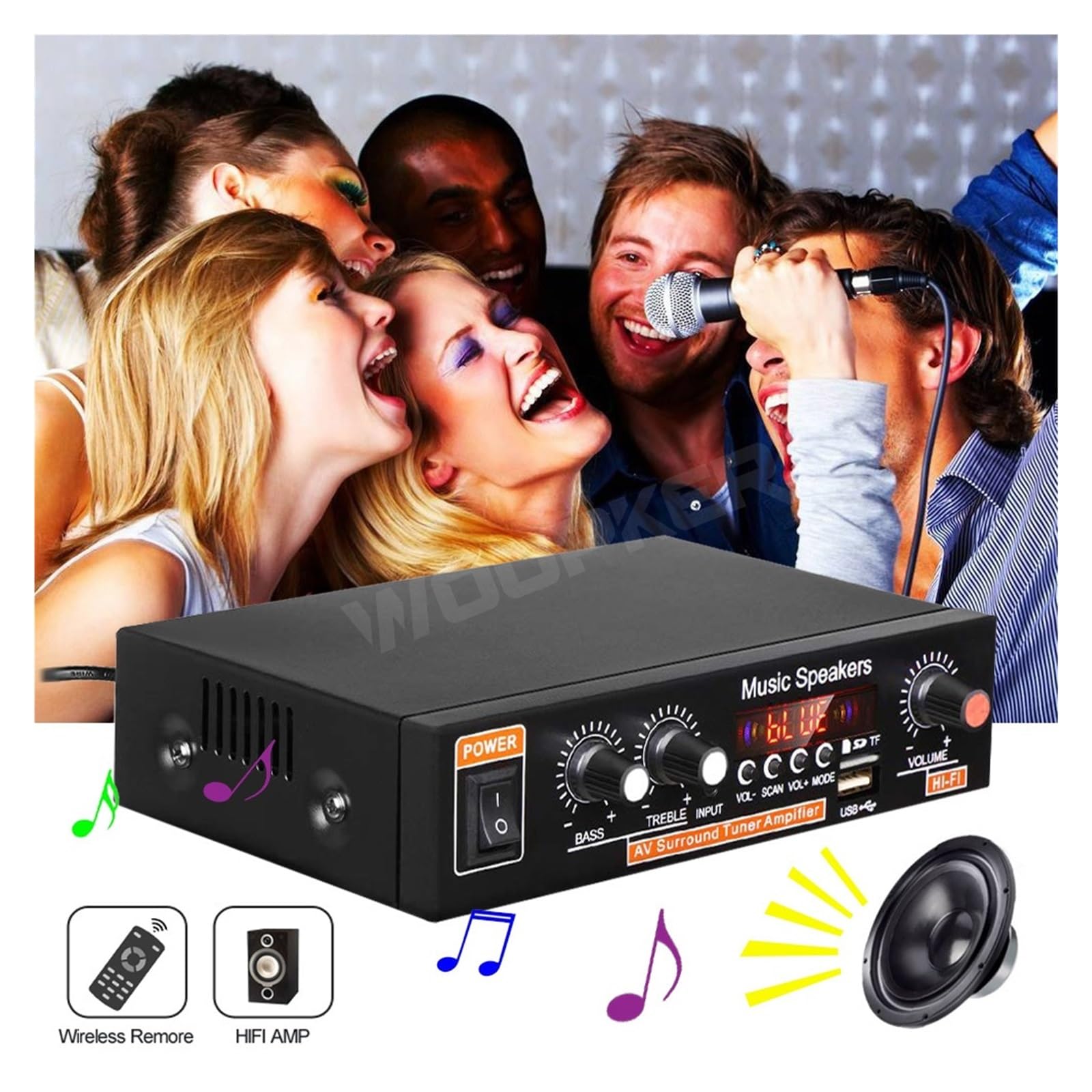 Cyfrowy Wzmacniacz Audio Do Samochodu Domowego Potężna Obsługa Subwoofera Bluetooth Precyzyjne Strojenie