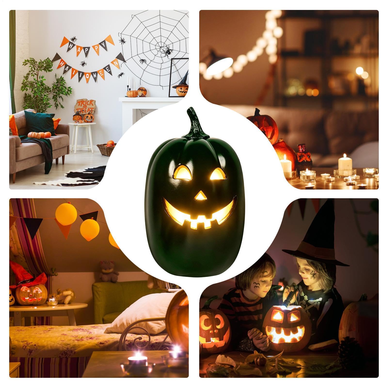 di Hollow Spooky Divertente Caldo Glow Room Decor | Lampada decorativa a forma di zucca, per soggiorno, camera da letto, scrivania, mensola, ufficio, feste, festival