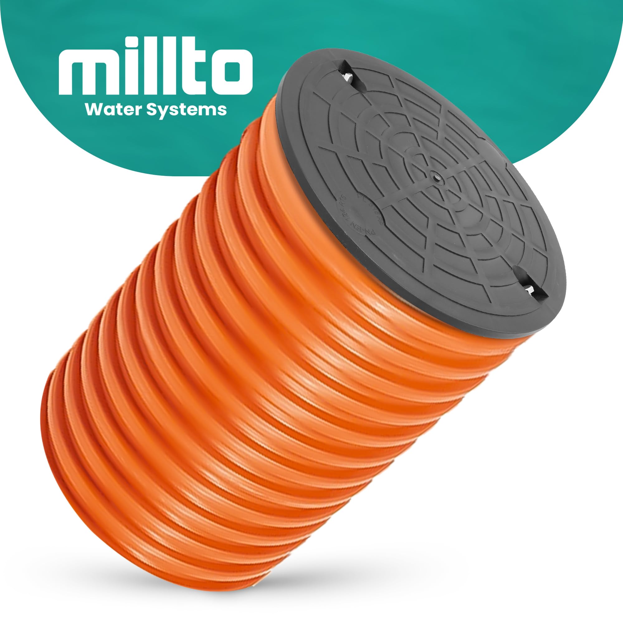 Millto™ Steigrohr mit Abdeckung Deckel 50 cm 315 mm Schachtrohr Wellrohr Kanalschacht Kanalrohr Schachtdeckel Abwasser Rohr Kanaldeckel Kontrollschacht Sickerschacht Kunststoff