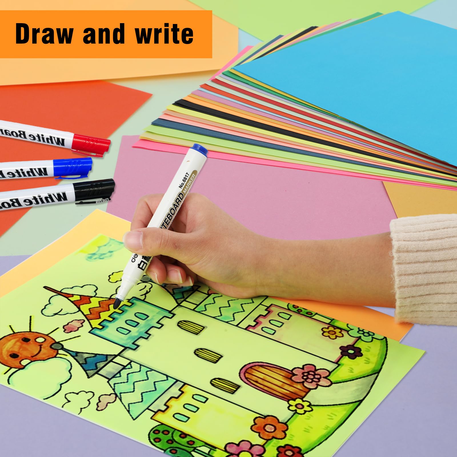 Lot De 100 Feuilles Papier Origami A4 Couleur - 70 G/m², 10 Couleurs Double Face - Pour Bricolage, Pliage Enfants