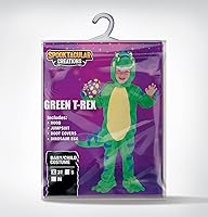 Vista 6 de Spooktacular Creations Disfraz de dinosaurio de Halloween para niños, disfraz de T-Rex con huevo para bebé, fiesta de disfraces de Halloween Verde