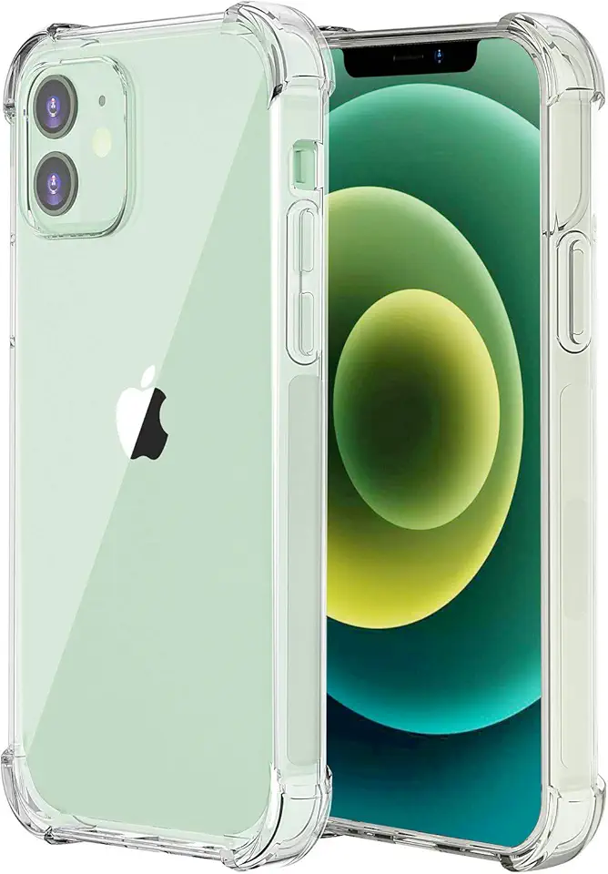 USTIYA Capa para iPhone 12 / iPhone 12 Pro 6.1 Transparente TPU Quatro Cantos Capa Transparente Macio Funda Resistente a Risco