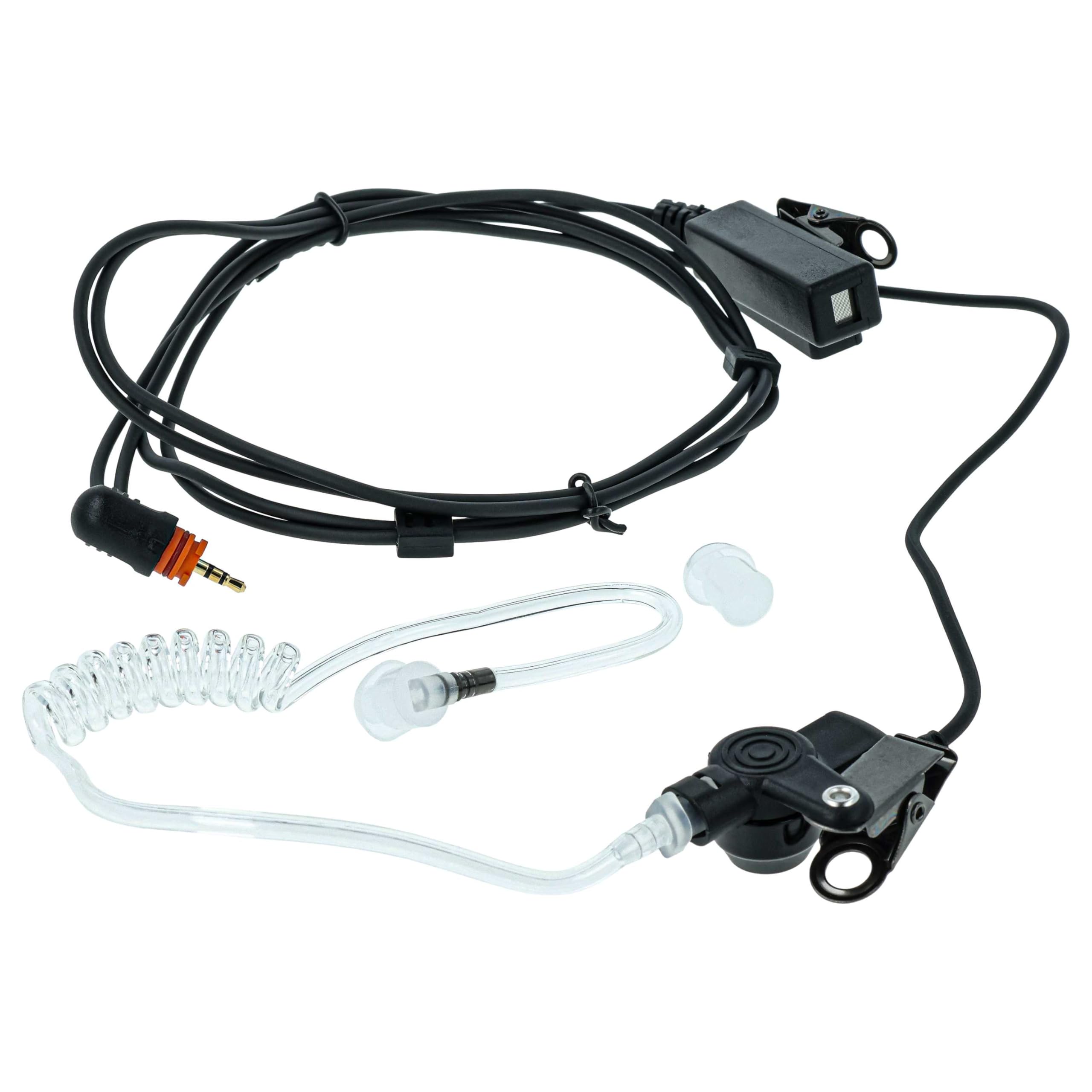 vhbw Zestaw słuchawkowy kompatybilny z Motorola SL7550, SL1K, SL4010, SL1600, SL4000, SL7500, SL1M krótkofalówka - przezroczysty, czarny