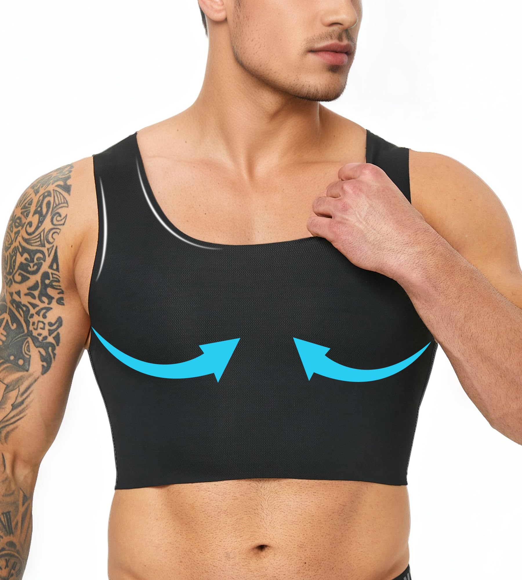 Compression Gynécomastie Poitrine Binder Amincissant Corest Tank Top Breast Bra pour Transgenre FTM Tomboy Hommes Femmes
